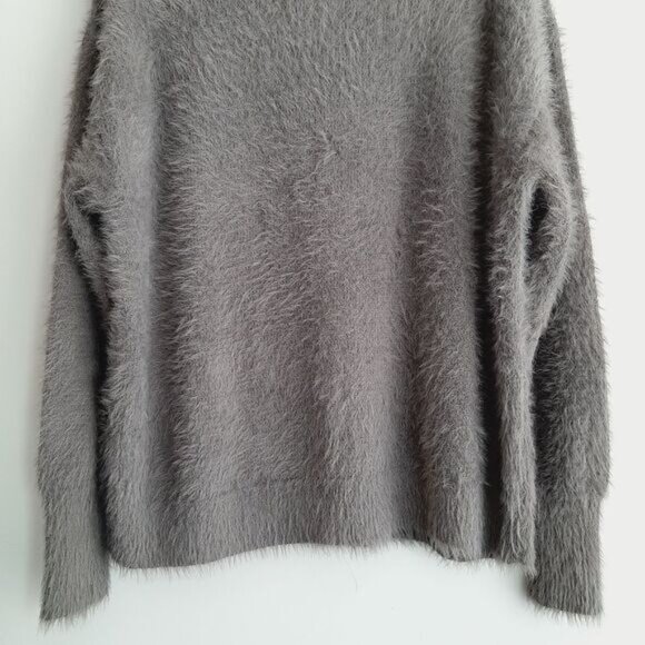 JOE FRESH Eyelash Fuzzy Knit Turtleneck Sweater Gray Sz L - Picture 8 of 13